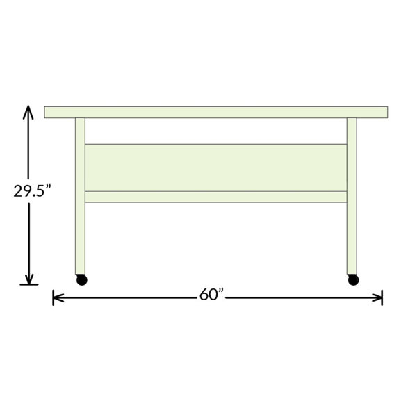 National Public Seating Flipper Training Table with Caster Wheels